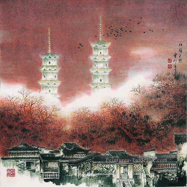 Cao renrong Suzhou Park et les tours chinoises Peintures à l'huile